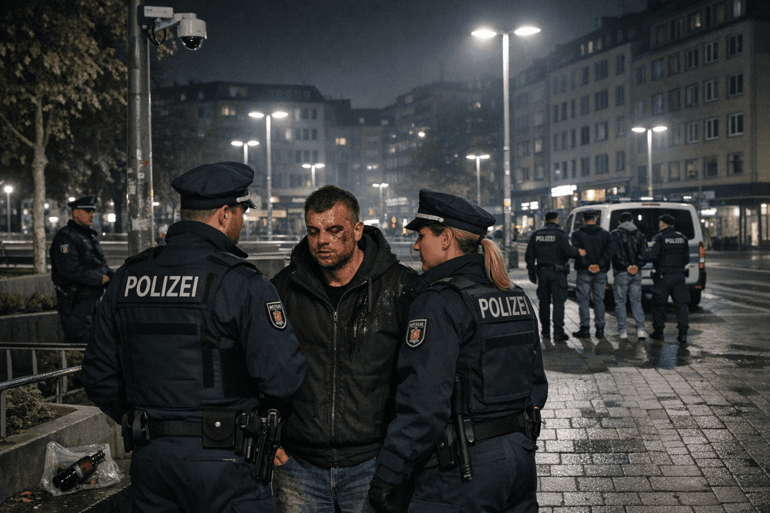 Glasflasche am Ebertplatz: Zwei Männer festgenommen