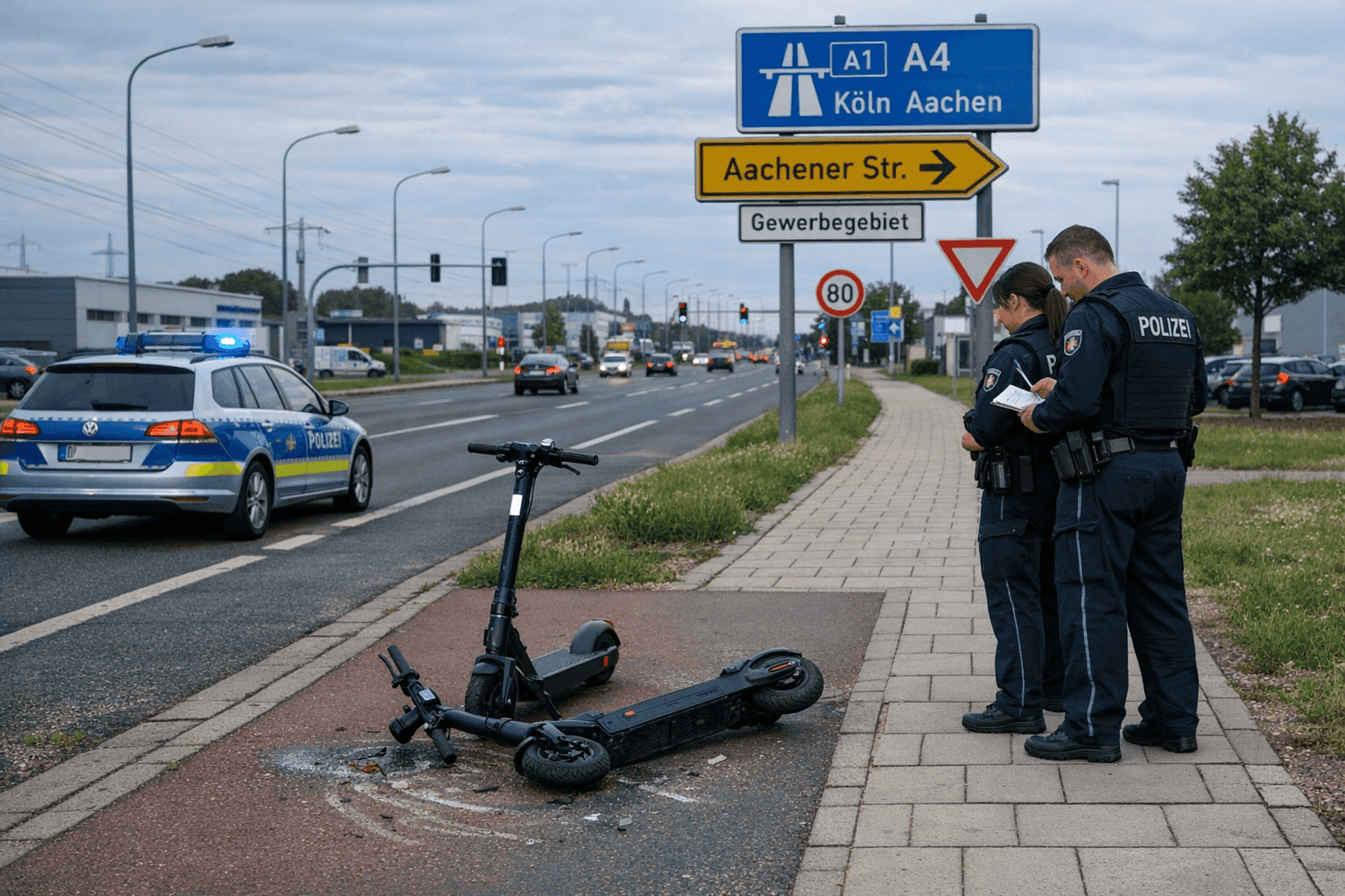 Kurzmitteilung: Frechen: E-Scooterfahrende bei Unfall verletzt