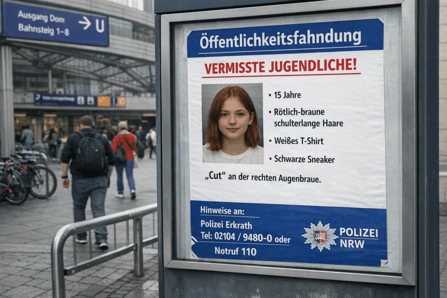 Polizei sucht vermisste 15-Jährige aus Erkrath