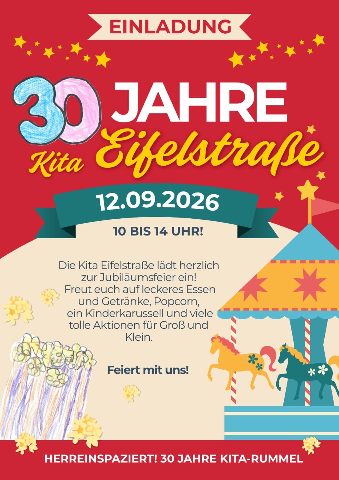 30 Jahre Familienzentrum Eifelstraße: Jubiläumsfest mit „30 Jahre Kita-Rummel“