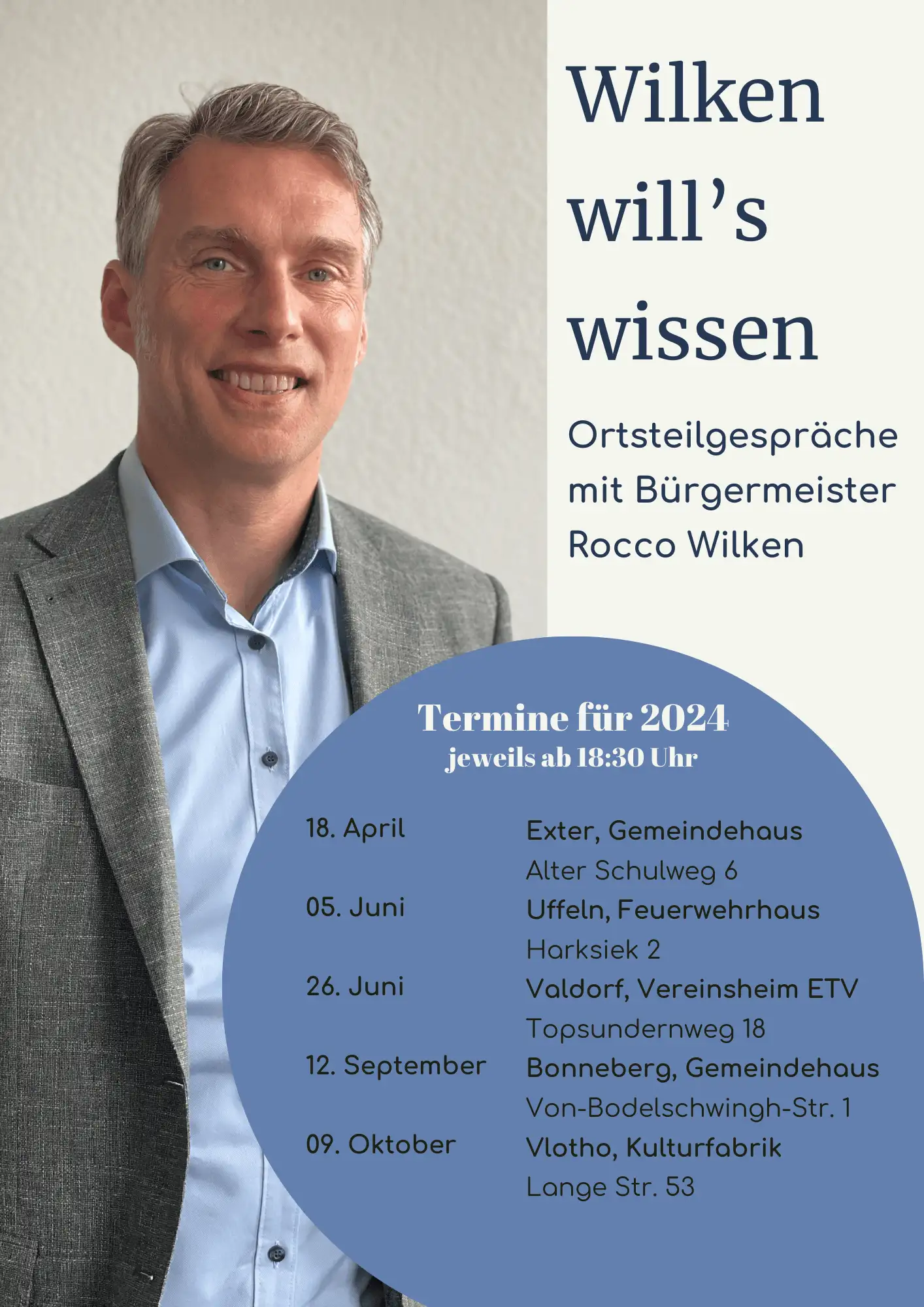 Dialogreihe „Wilken will’s wissen“ in Vlotho