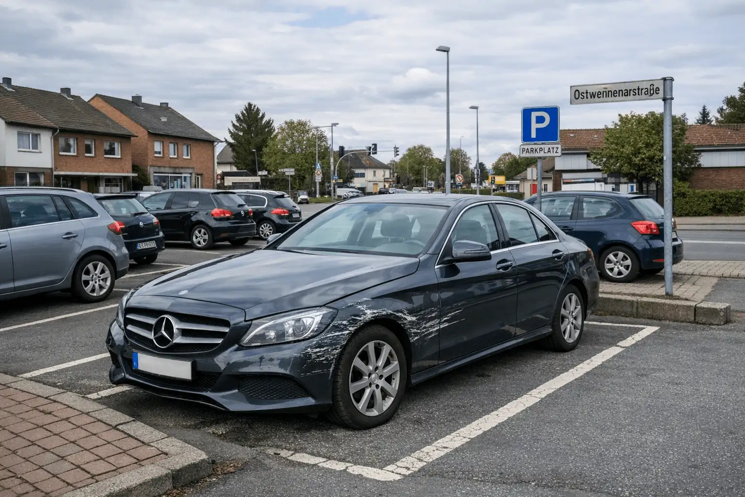 Mercedes in Hamm-Uentrop zerkratzt