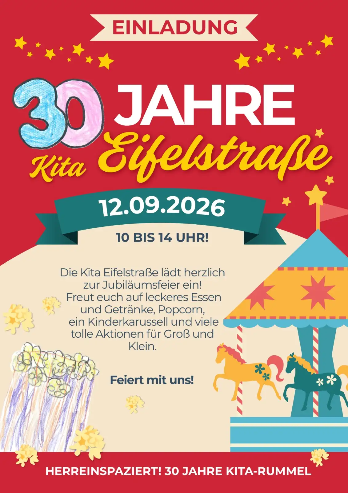 30 Jahre Familienzentrum Eifelstraße: Jubiläumsfest mit „30 Jahre Kita-Rummel“