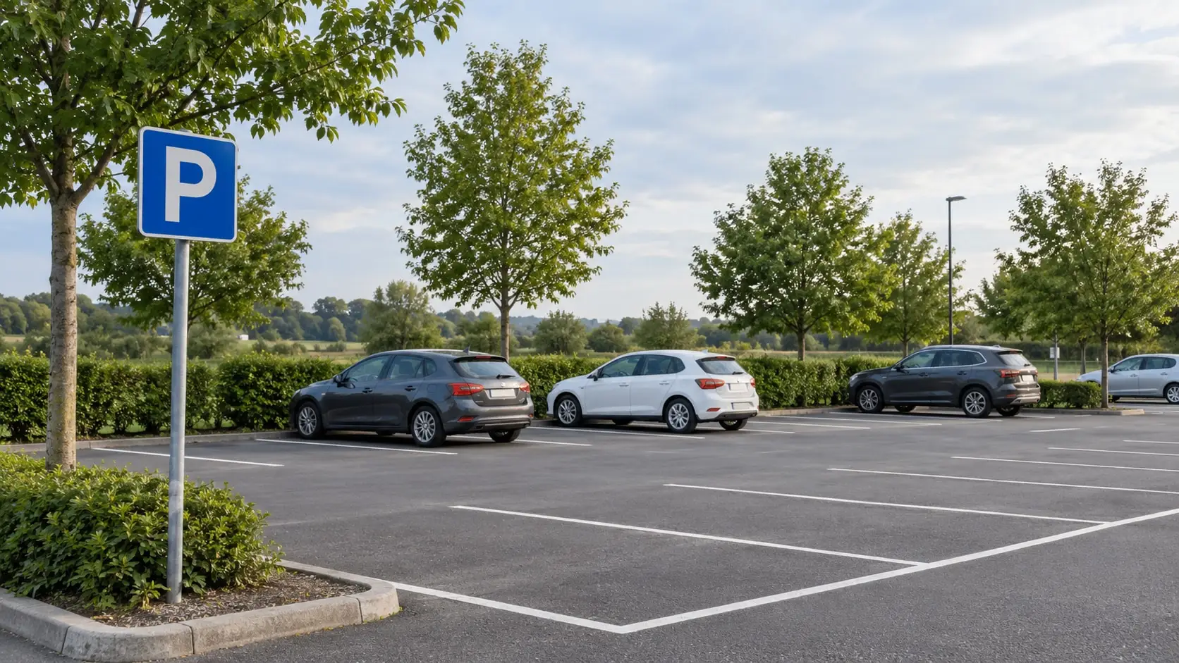 Öffentlicher Parkplatz an einem nicht identifizierbaren Ort.